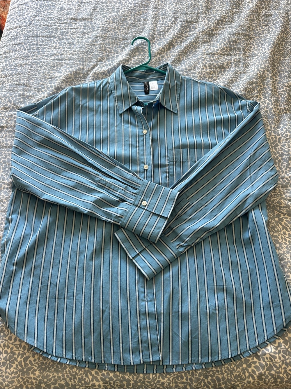 Classic Blue Stripe women’s overzied Button-Down Shirt
